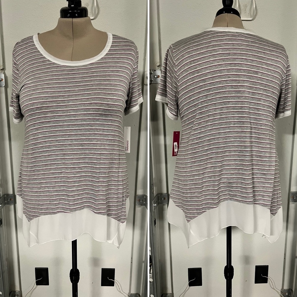 NWT Gray & Ivory Short-Sleeve Shirt - Size 1X